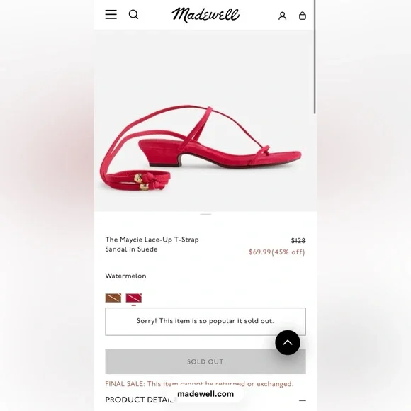 Madewell The Maycie Lace-Up T-Strap Sandal in Suede - Picture 1 of 7